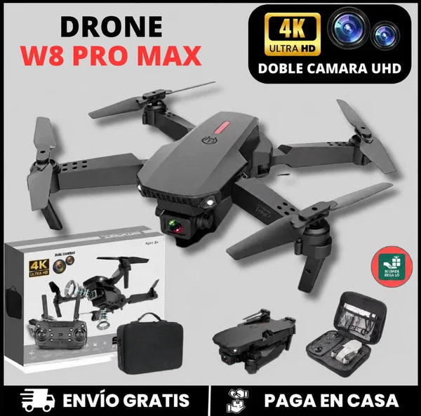 NUEVO DRONE W8 PRO MAX 2025 CON INTELIGENCIA ARTIFICIAL + ESTUCHE DE REGALO. (Copia)